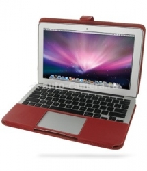 Кожаный чехол-книжка для Macbook Air 13" PDair Book Type, цвет red (3RIPNBBX1)